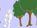 Spiel Farmer man and squirrel coloring