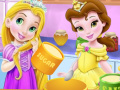 Spiel Baby Rapunzel And Baby Belle Cooking Pizza 