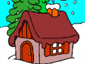 Spiel House in Winter Forest Coloring