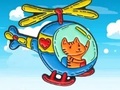 Spiel Coloring Book: Cat Driving Helicopter