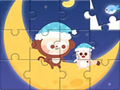 Spiel Jigsaw Puzzle: Monkey With Moon
