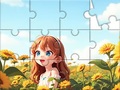 Spiel Jigsaw Puzzle: Sunflower Girl