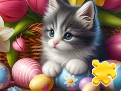 Spiel Jigsaw Puzzle: Easter Cat