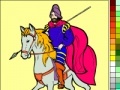 Spiel Coloring: Knight on horseback