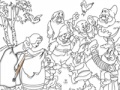 Spiel Snow White with Dwarfs Online Coloring