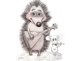 Spiel Hedgehog and mouse play musical instruments
