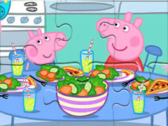 Spiel Jigsaw Puzzle: Peppa Dinner Time