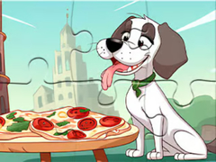 Spiel Jigsaw Puzzle: Dog Eating Pizza