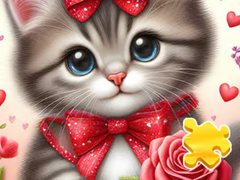 Spiel Jigsaw Puzzle: Rose Cat