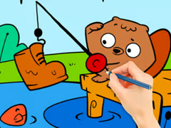 Spiel Coloring Book: Fishing Squirrel