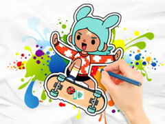 Spiel Coloring Book: Toca Boca Skateboard