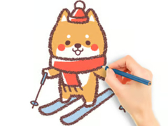 Spiel Coloring Book: Skiing Puppy