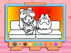 Spiel Coloring Book: Toca Life With Pusheen