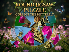 Spiel Round Jigsaw Puzzle - Collect the Butterfly