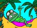 Spiel Coloring: Crazy frog in a hammock